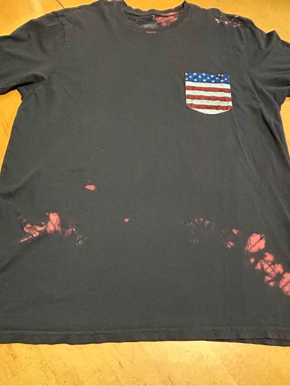 Rip Curl custom made  Short Sleeve Tee with American Flag Pocket